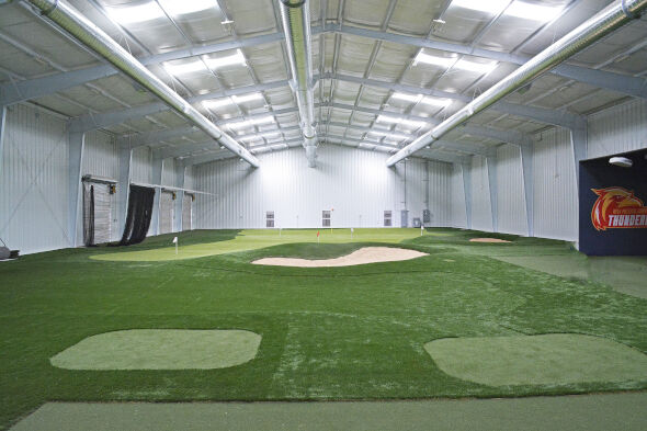 Edmonton indoor putting facility with tee boxes